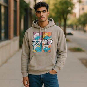 NWT Smurfs by MAD ENGINE SZ M  Men's Graphic Hoodie Long Sleeves